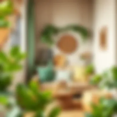 A cozy nook filled with decorative elements that reflect a harmonious blend of earthy colors and küf green accents.