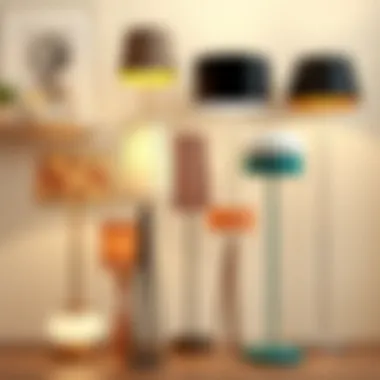 Diverse Floor Lamps Showcasing Unique Designs A collection of diverse floor lamps showcasing various designs