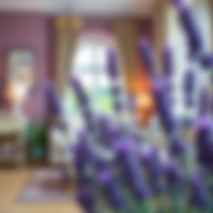 Elegant interior decor showcasing lavender hues