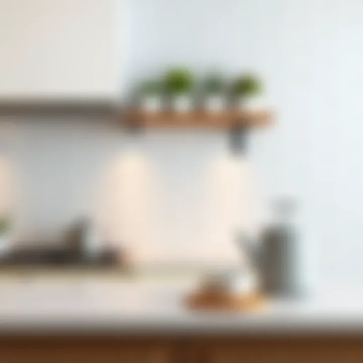 Maintenance tips for white kitchen tiles displayed on a countertop