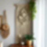 Intricate macrame wall decoration showcasing creativity