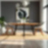 Elegant dining table showcasing ideal dimensions for a modern dining room