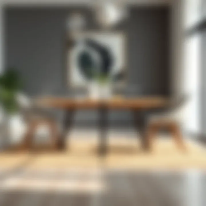 Elegant dining table showcasing ideal dimensions for a modern dining room