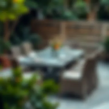 Outdoor table arrangement demonstrating perfect sizes for entertaining guests