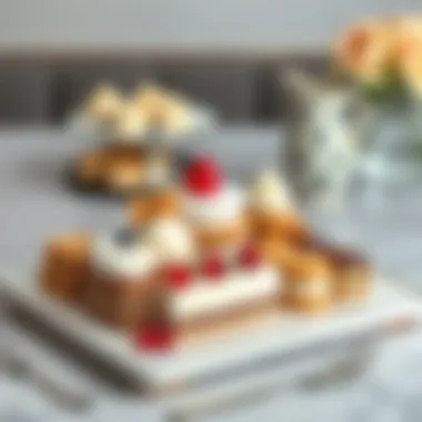 A beautifully arranged dessert platter featuring various sweet treats