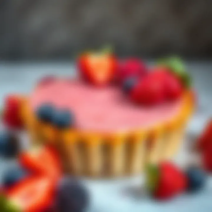 Colorful fruit tart with a glossy glaze and fresh berries