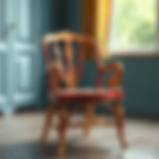 Revitalized Vintage Chair A beautifully restored vintage chair showcasing fresh colors