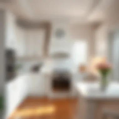 Elegant kitchen with classic white cabinets