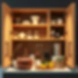 Organized kitchen cabinet with effective storage solutions