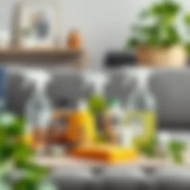 Eco-Friendly Cleaning Solutions for Upholstery Natural cleaning supplies arranged for tackling couch stains