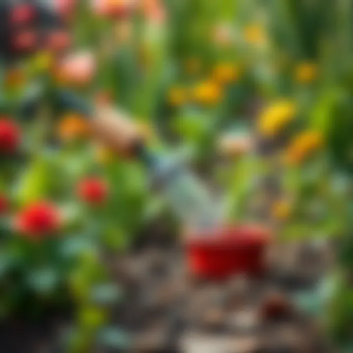 Application in the Garden Applying natural pesticide in the garden