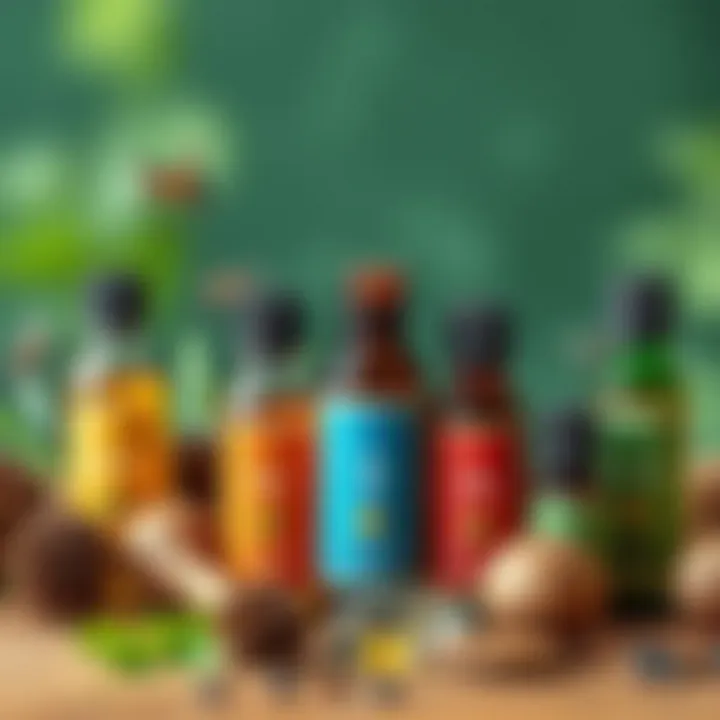 An array of essential oils known for repelling mosquitoes