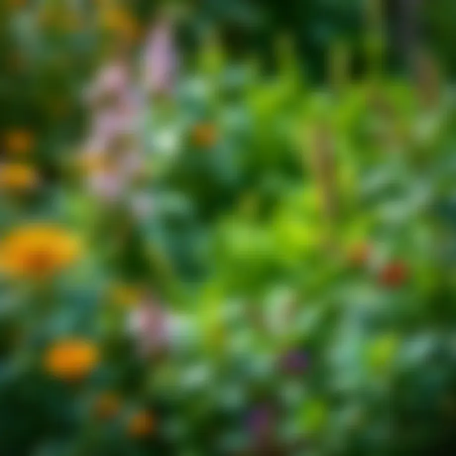 A lush garden filled with mosquito-repelling plants