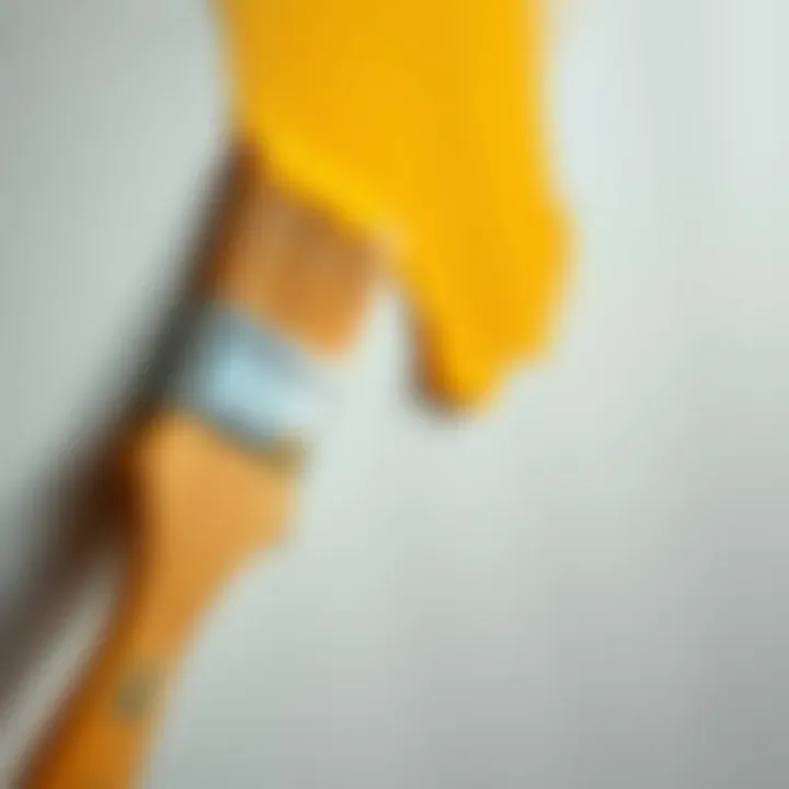 A paintbrush elegantly applying color on a wall