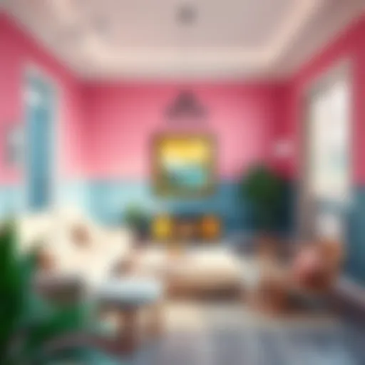 A vibrant room showcasing a fresh coat of paint