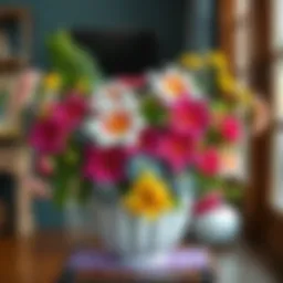 Blooming indoor flower arrangement