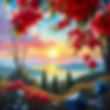 Vibrant Oil Landscape A serene landscape painting showcasing vibrant oil colors