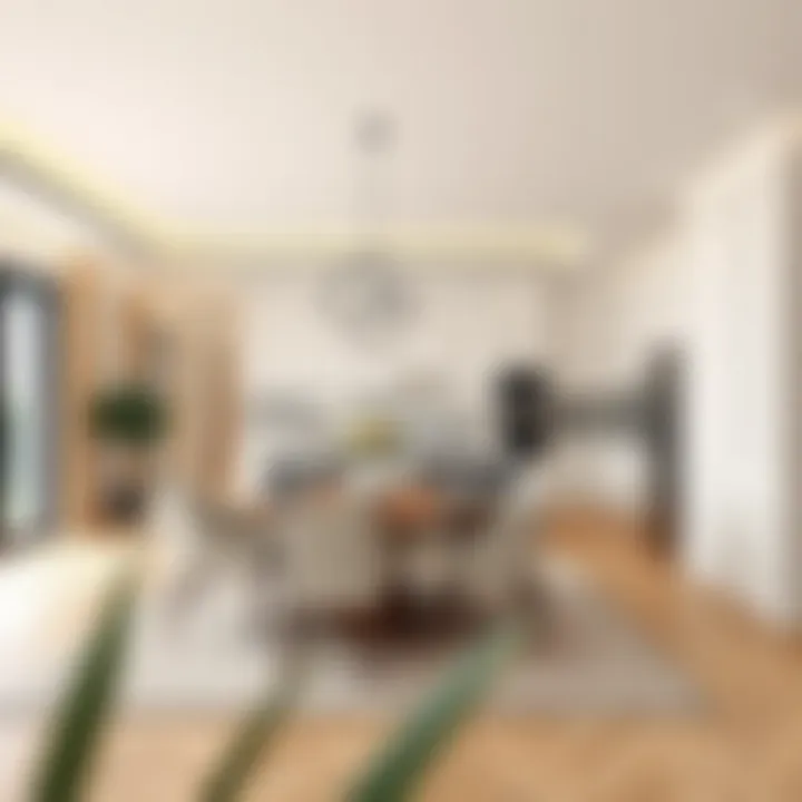 Elegant Dining Area Elegant dining area integrated with open kitchen