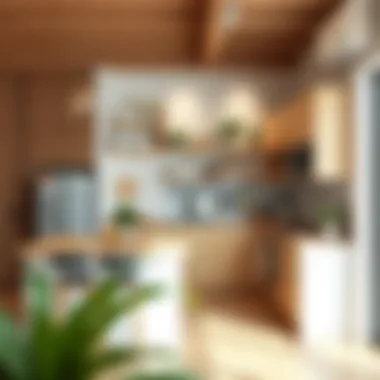 Functional Open Kitchen Layout Functional layout of an open kitchen with smart storage solutions