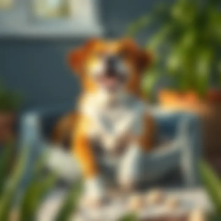 A happy dog resting on a comfortable plastic dog bed