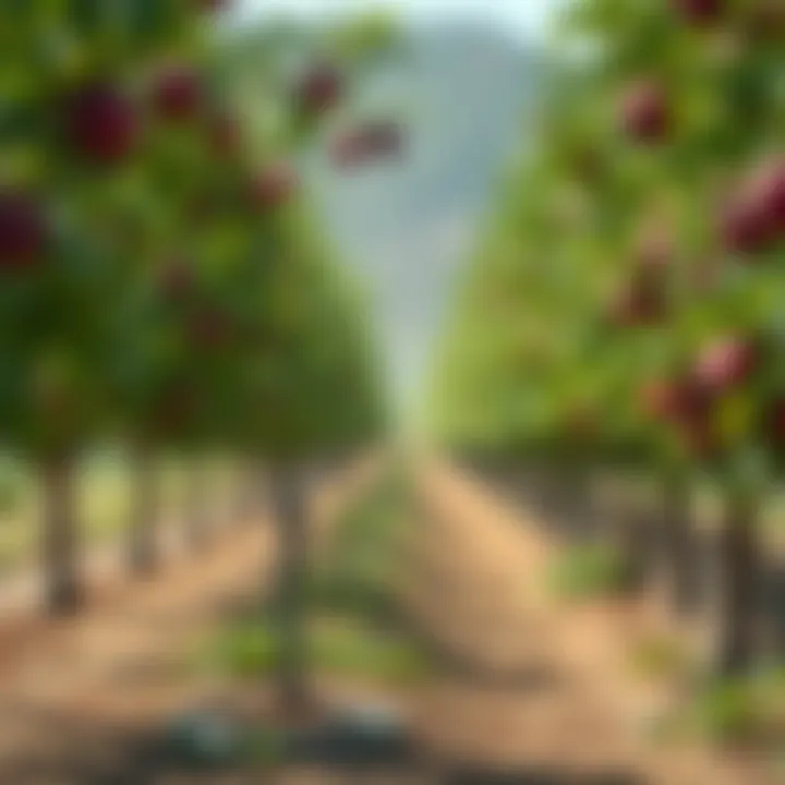 Irrigation system for plum orchards