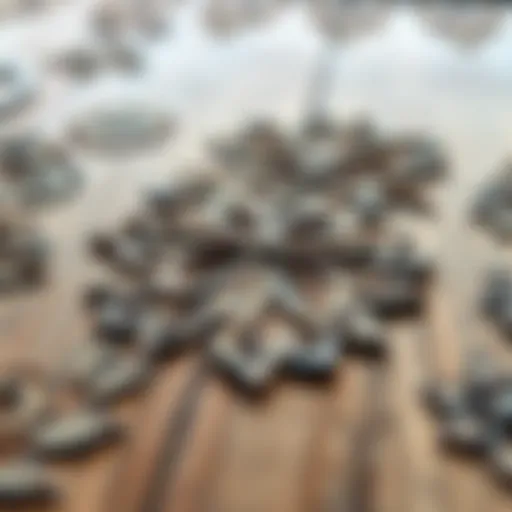 Creative punch pattern application on a wooden surface