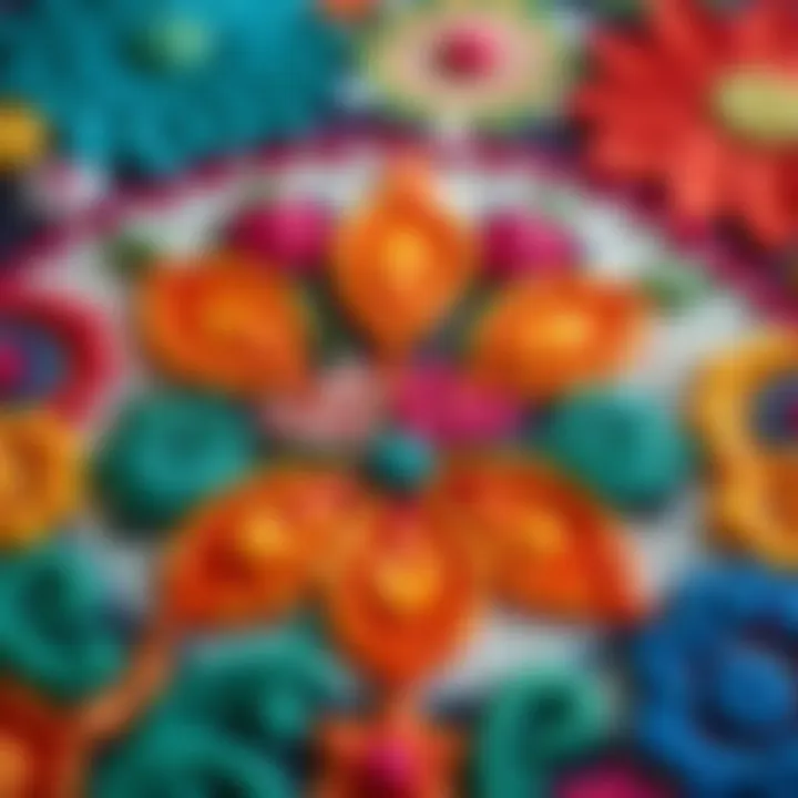 Vibrant Punch Needle Creations Colorful punch needle art showcasing intricate designs