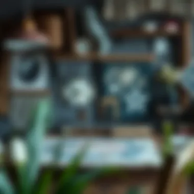 Creative Environment for Punch Needle Art An inspiring workspace with punch needle art in progress