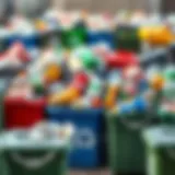 An overview of recycling bins filled with various recyclables