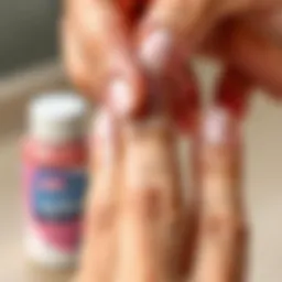 Removing adhesive from fingers using acetone
