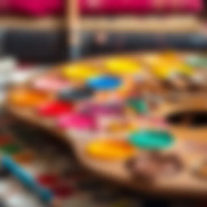 A vibrant palette filled with various colors