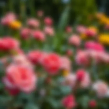 A vibrant rose garden in full bloom during spring