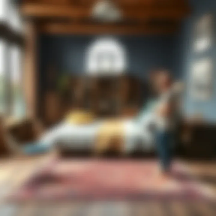 DIY enthusiasts selecting the perfect rug for their project