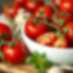 Fresh tomatoes and herbs