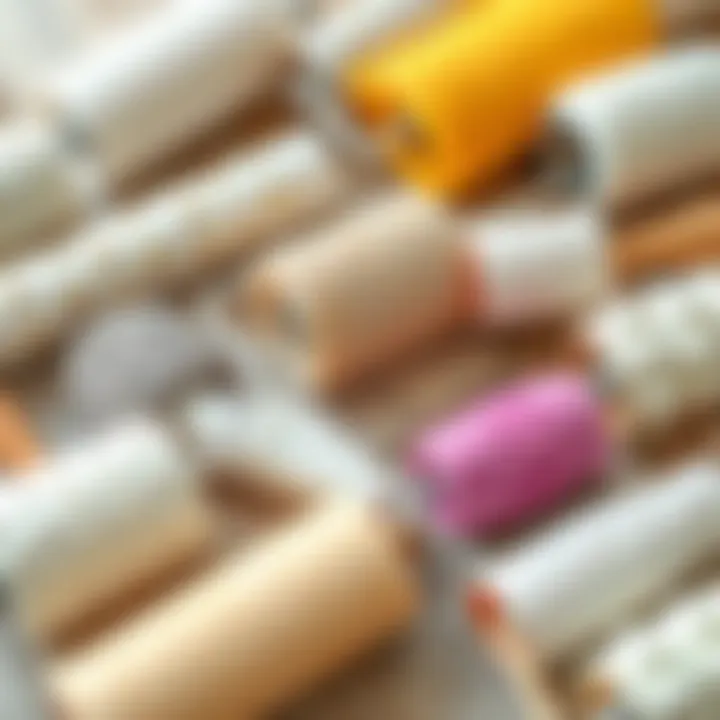 Diverse Pearl Paint Rollers Variety of pearl paint rollers showcasing different textures and finishes