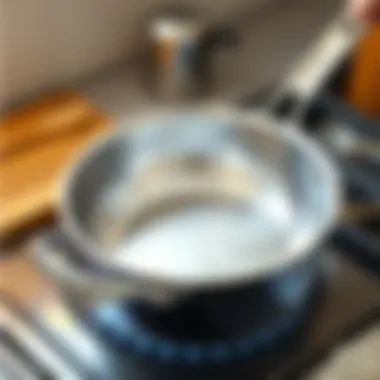 The Result of Effective Cleaning A shining clean pan after effective cleaning