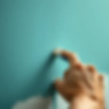A close-up of a skilled hand applying paint to a surface