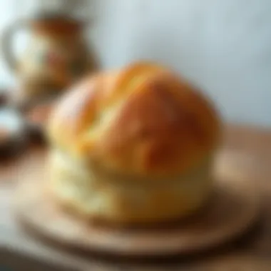 Freshly baked small bread, golden crust