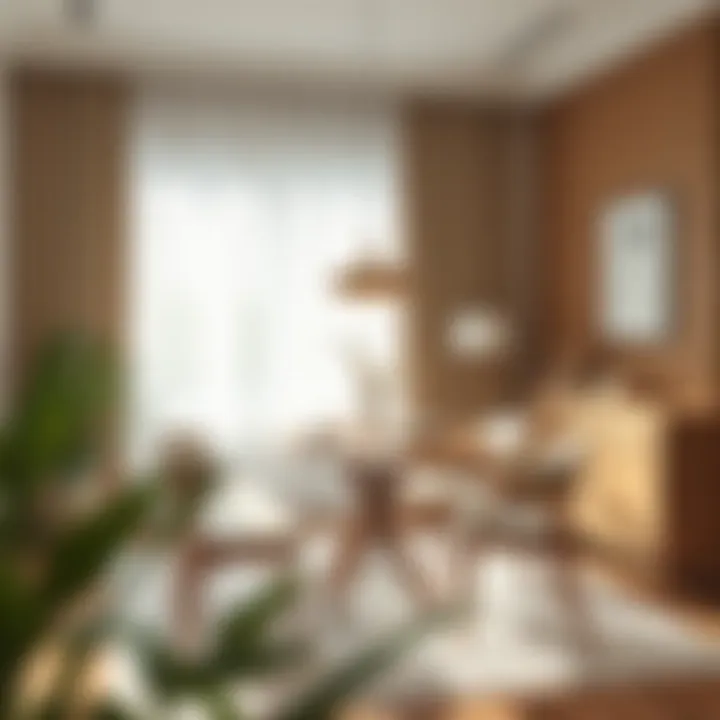 Elegant Dining Table in a Cozy Space Elegant small dining table design in a cozy living room