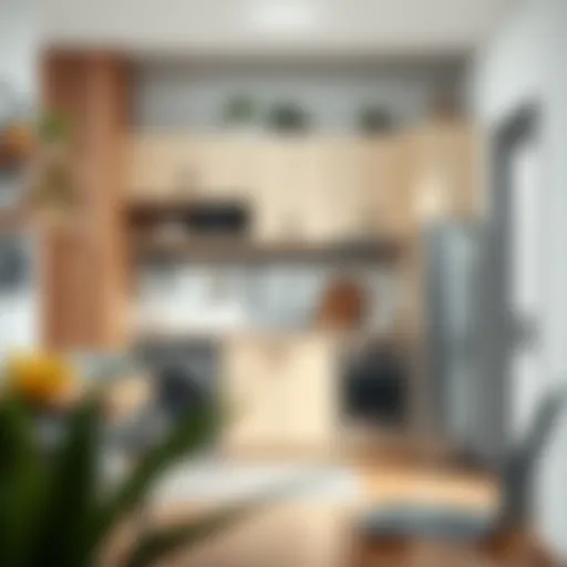 Compact kitchen layout maximizing space