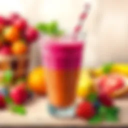 Delicious vibrant smoothie in a glass