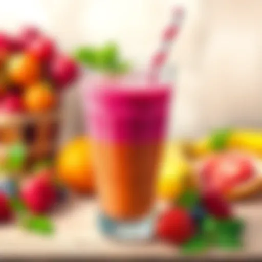 Delicious vibrant smoothie in a glass