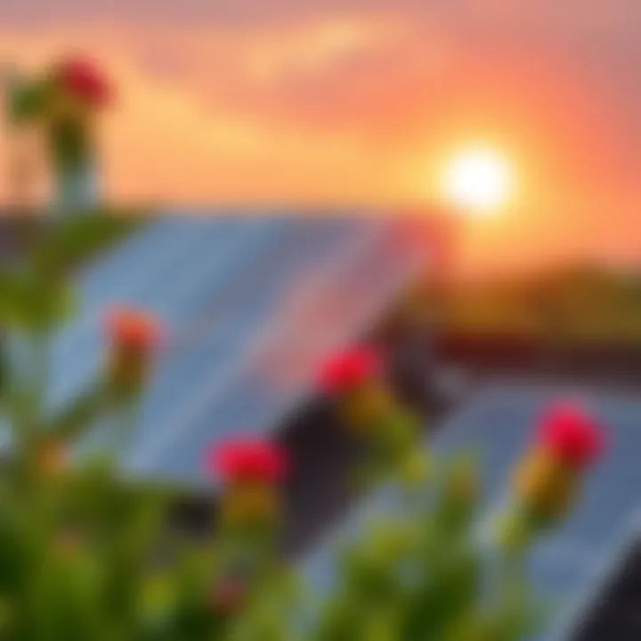 Harnessing Solar Energy for Home Heating Solar panels on a rooftop harnessing sunlight for heating