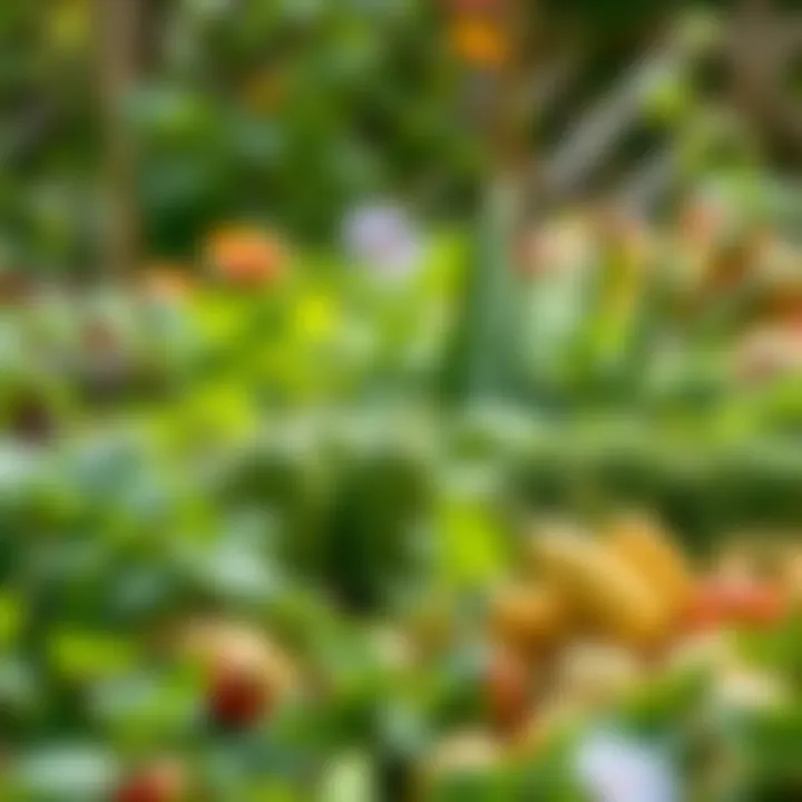 A lush garden with various seasonal vegetables