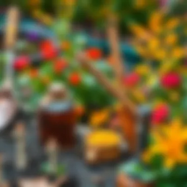 Illustration of autumn gardening care techniques