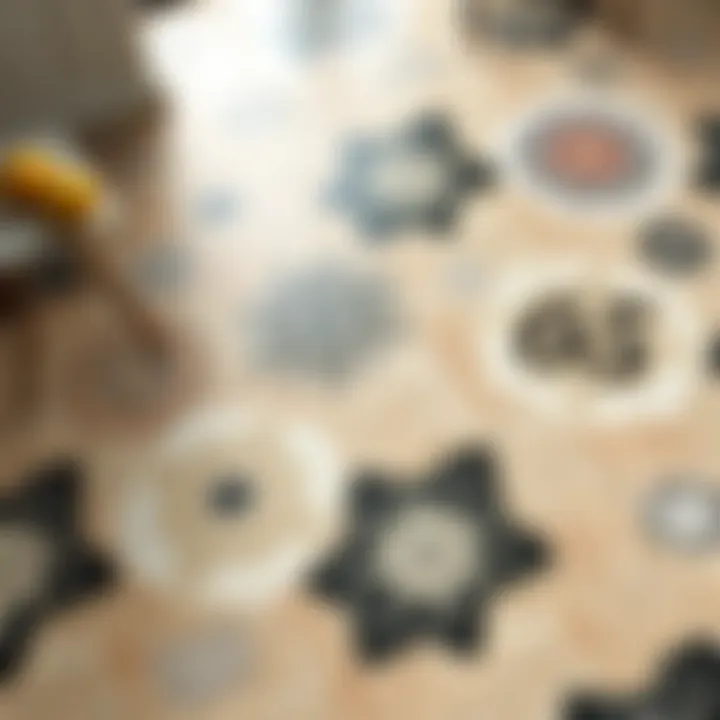 Elegant stone flooring showcasing intricate patterns