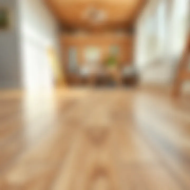 Installation of water-based laminate flooring in progress