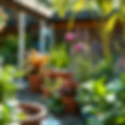 A sustainable garden showcasing water-efficient plants