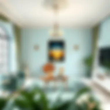 An elegant interior showcasing aqua green accents and harmonious colors.