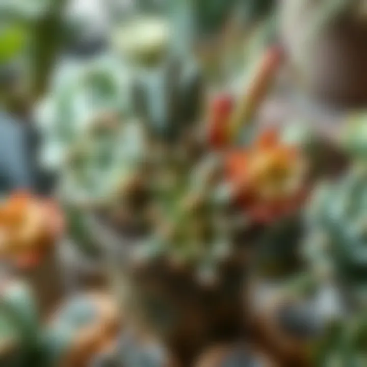 An elegant arrangement of succulents in a decorative pot, highlighting their unique textures.